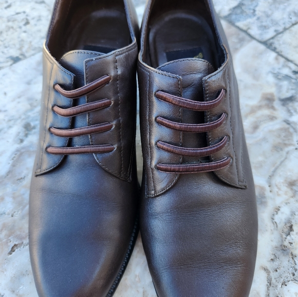 Aerosoles Women's Brown Leather Comfortable Slip-On Stack/Chunk Pump Heel Size 7 - Picture 5 of 12